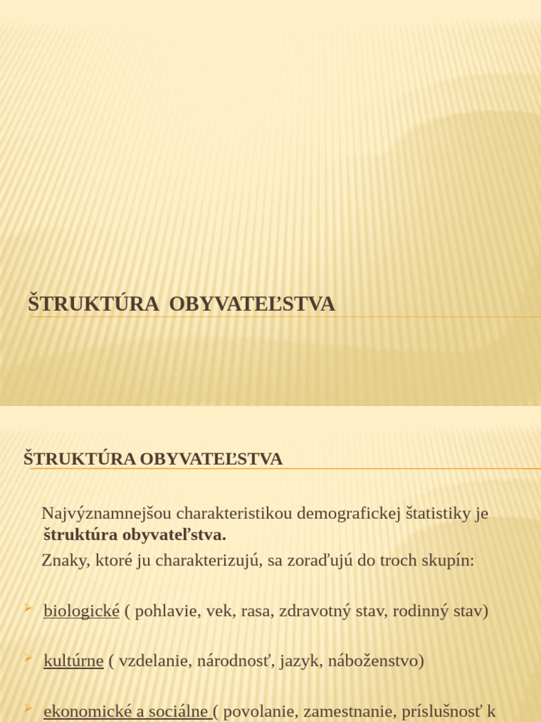 Štruktúra Obyvateľstva | PDF
