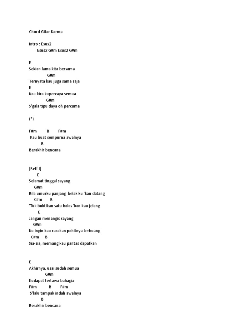 Chord Gitar Karma Pdf