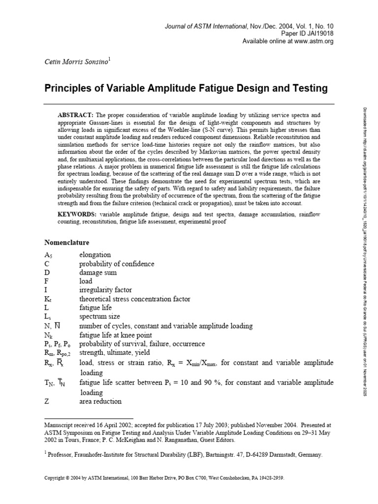 Variable Amplitude Fatigue Design Insights | PDF | Fatigue (Material ...
