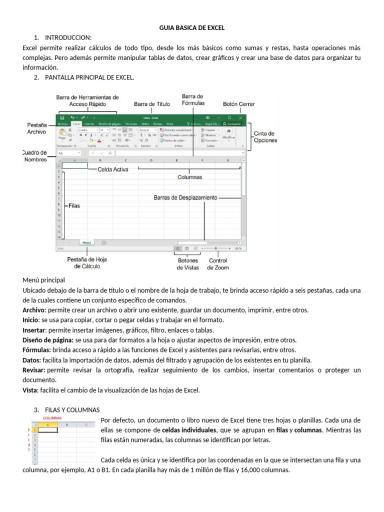 Guía Básica de Excel para Principiantes | PDF | Microsoft Excel ...