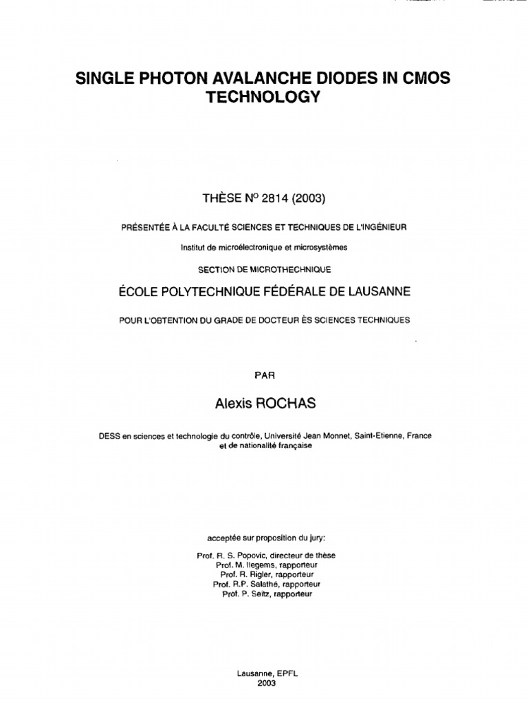 CMOS Single Photon Avalanche Diodes | PDF | Electromagnetism ...