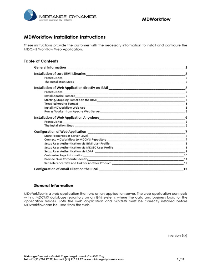 MDWorkflow Installation Guide | PDF | Web Server | Internet & Web