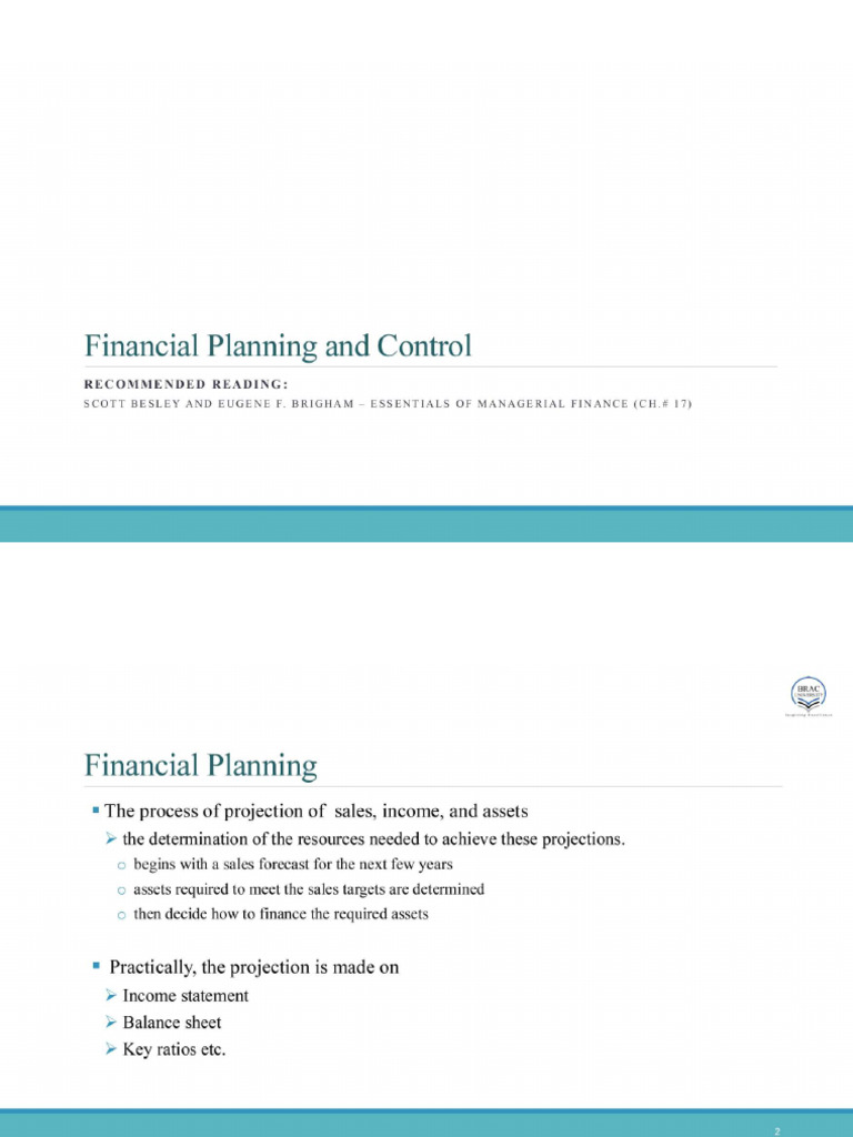 Financial Planning and Control | PDF
