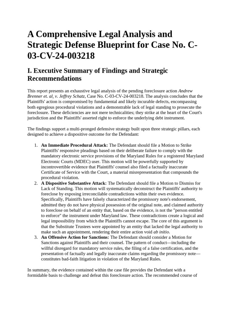 A Comprehensive Legal Analysis and Strategic Defense Blueprint for Case ...