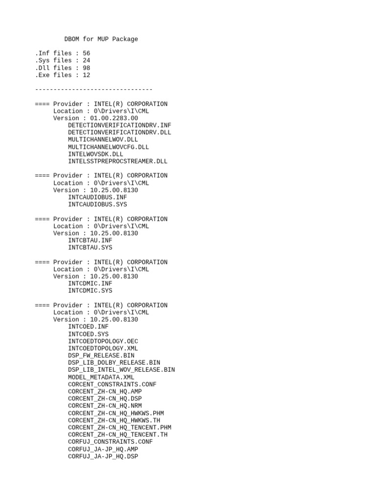 Controladores Intel CML: DBOM Detalles | PDF
