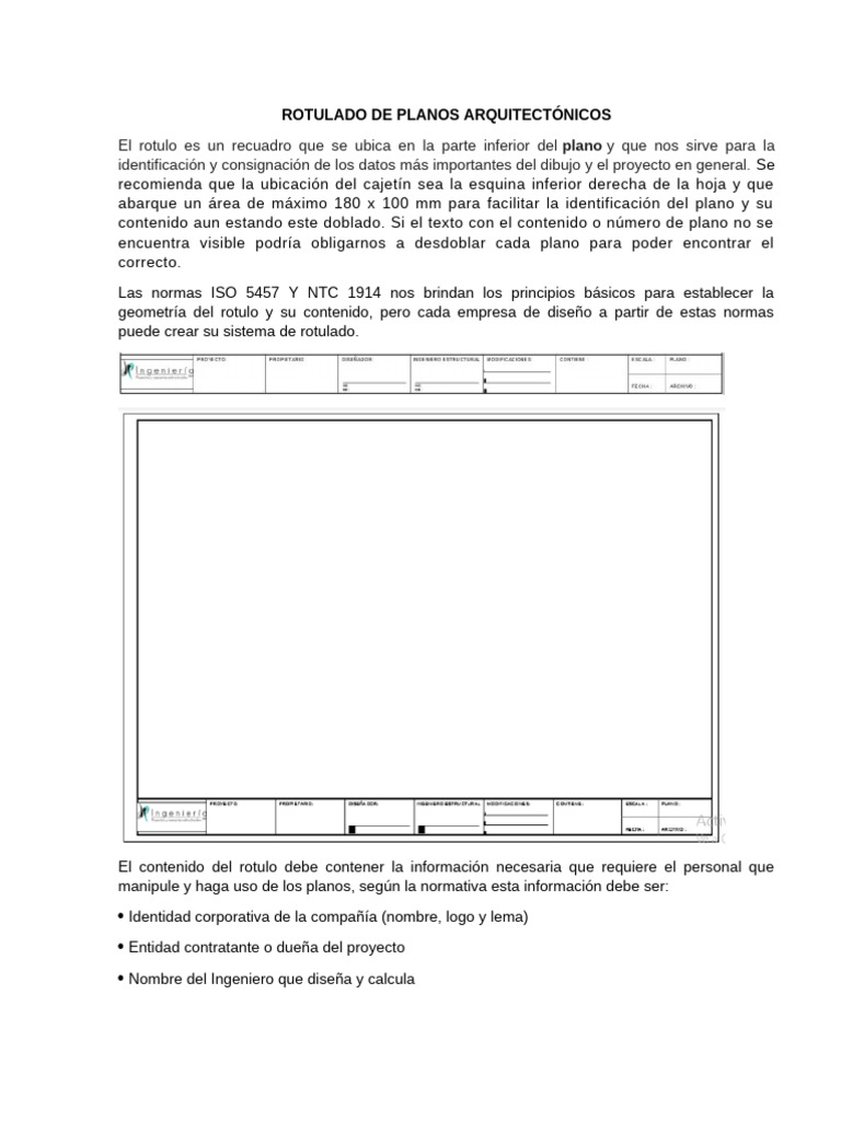 Apuntes Clase de Rotulado de Un Plano | PDF