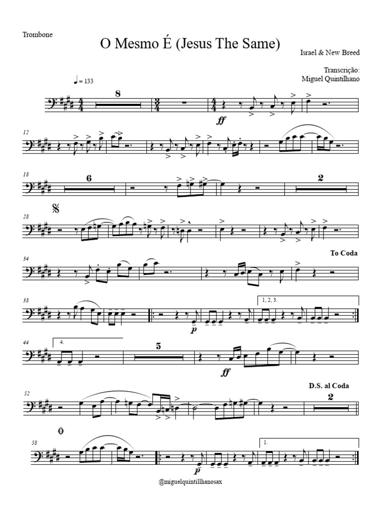 O Mesmo É (Jesus The Same) - Trombone | PDF