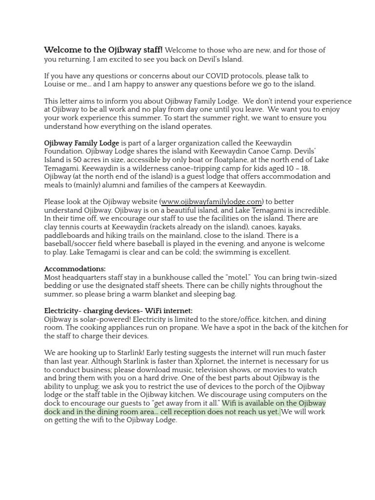 Staff Information About Ojibway 2023 | PDF | Shoe