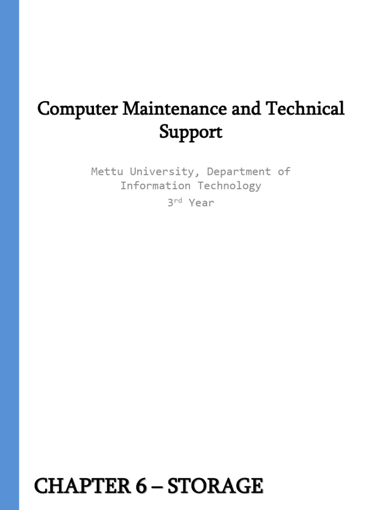 Computer Maintenance - Chapter 6 - Storage Devices | PDF | Hard Disk ...