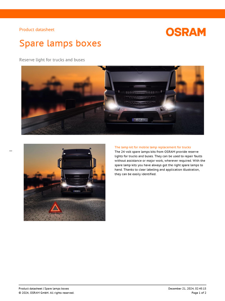 ZMP 4053458 Spare Lamp Box for Truck | PDF | Truck
