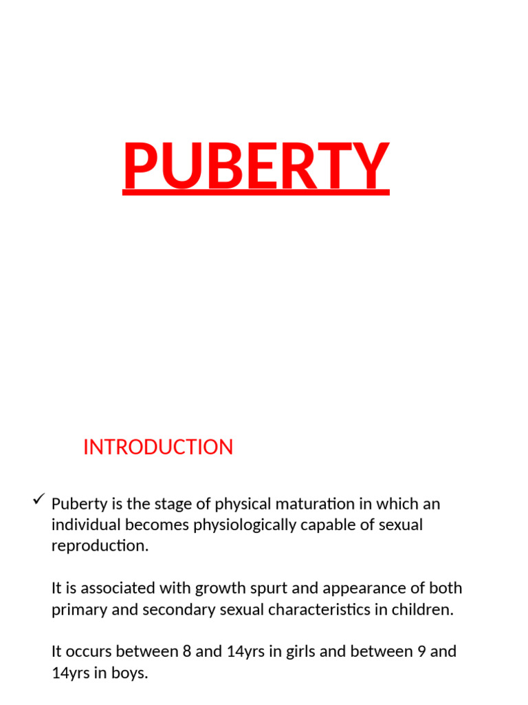 Understanding Puberty: Stages & Changes | PDF | Puberty | Menopause
