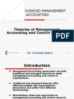AC 303 Lecture 4 Theories of Management Accounting and Control Systems