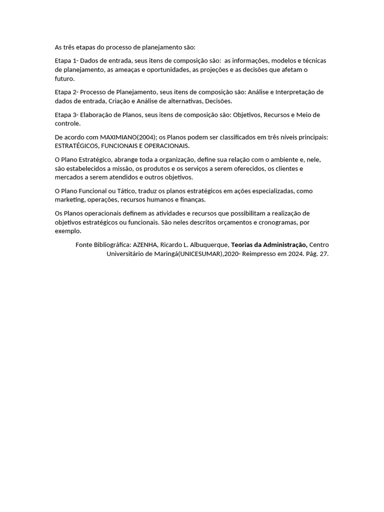 Três Fases do Planejamento Estratégico | PDF