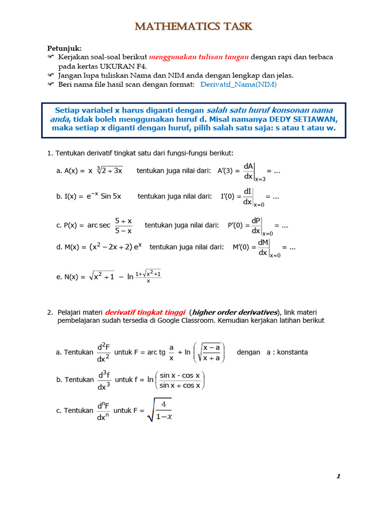 LatihanDerivatif_MaxMin | PDF