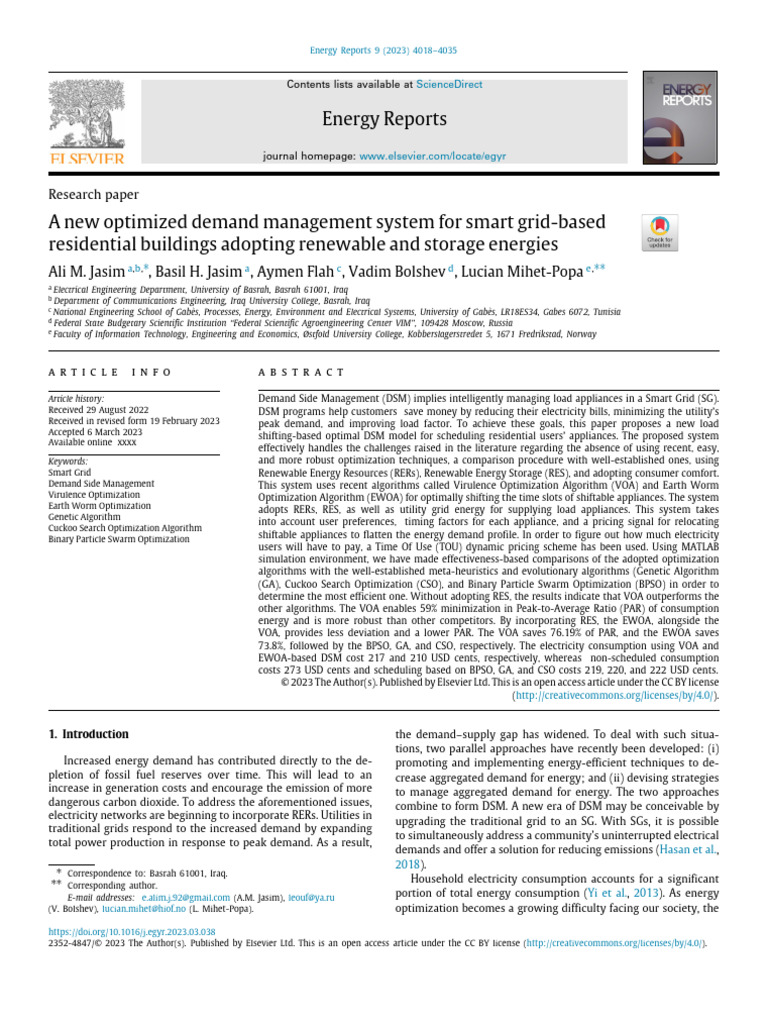A New Optimized Demand Management System For Smart Grid-Based ...