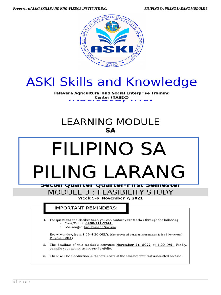 Module Feasibility Study | PDF