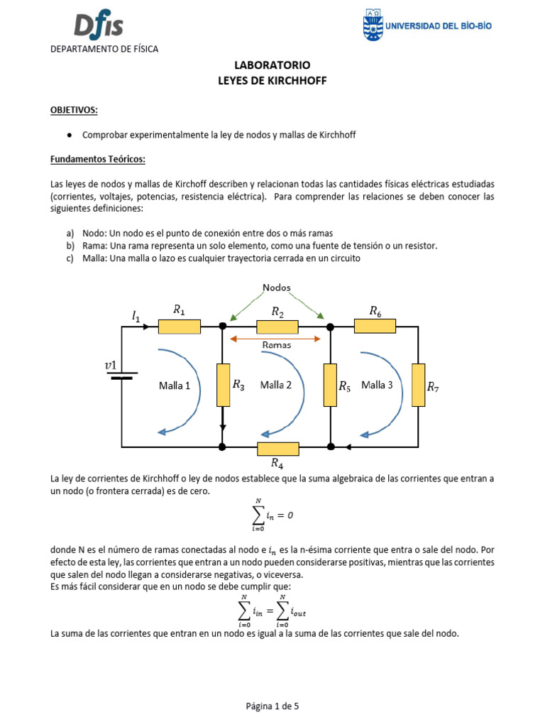 Leyes de Kirchhoff en Circuitos Eléctricos | PDF | voltaje | Red eléctrica