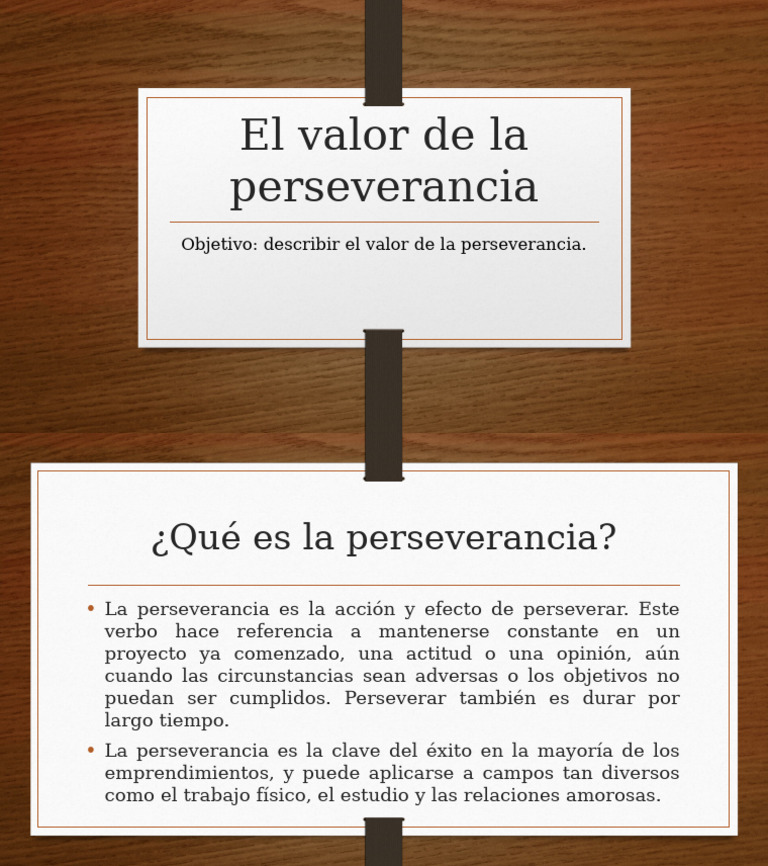 El Valor de La Perseverancia | PDF