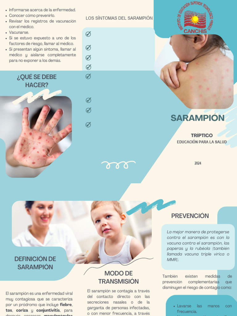 Triptico Sarampion | PDF | Sarampión | Enfermedades virales