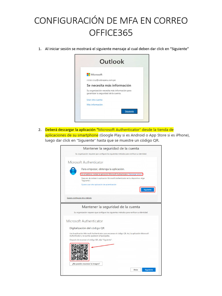 Configurar MFA en Office 365 | PDF