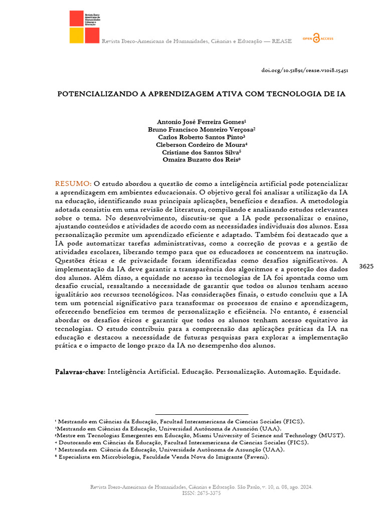IA na Educação: Aprendizagem Ativa e Desafios | PDF | Inteligência ...