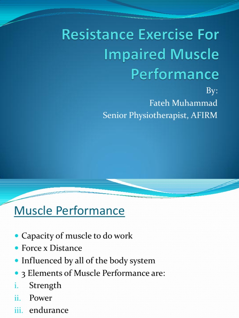 Muscle Performance and Resistance Training | PDF | Strength Training ...