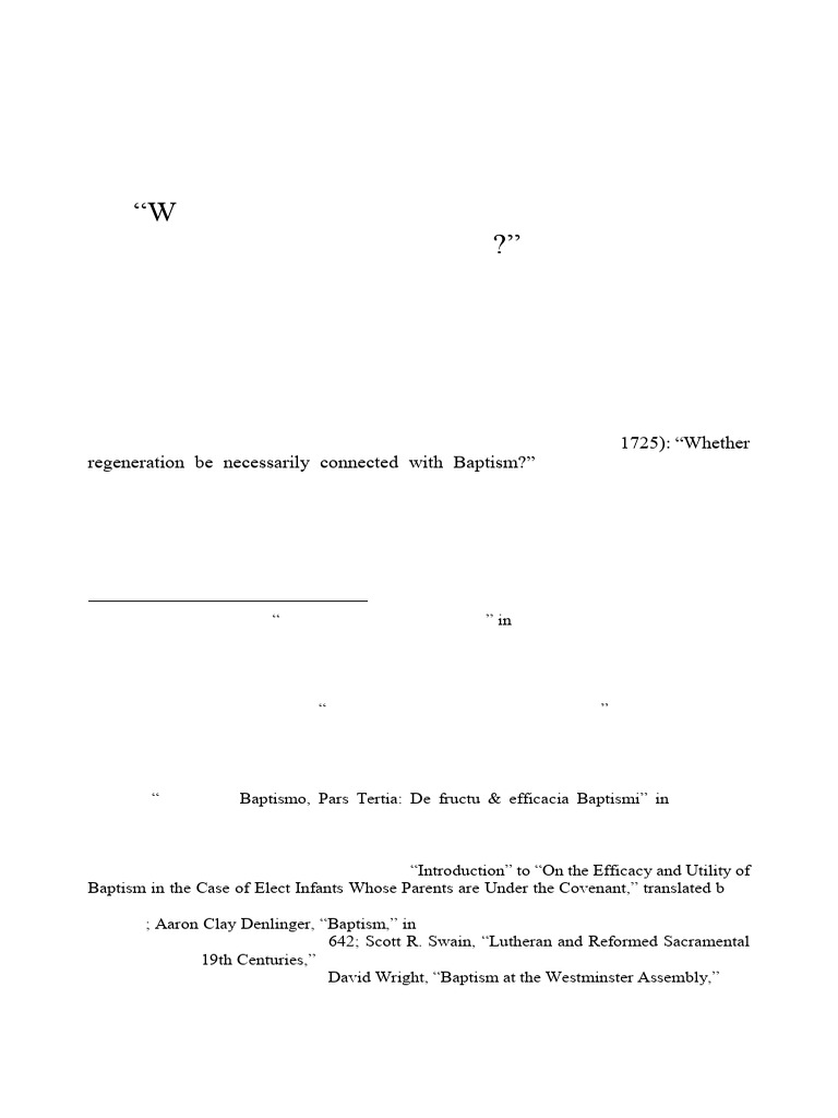 STANTON, Allen. Whether Regeneration Be Necessarily Connected With ...