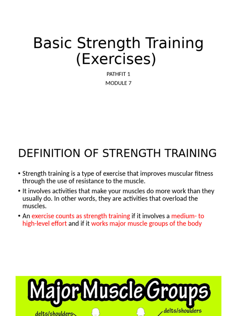 Benefits and Tips for Strength Training | PDF | Strength Training ...