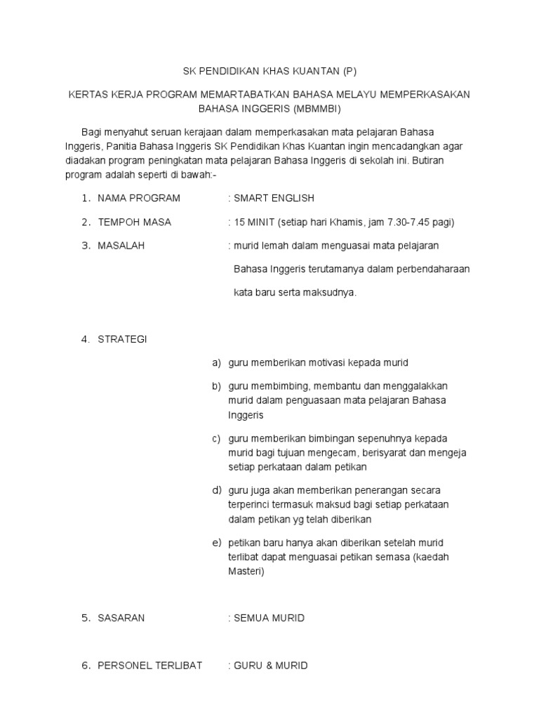 Kertas Kerja Smart English