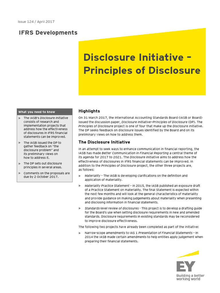 IFRS Disclosure Initiative Overview | PDF | International Financial ...