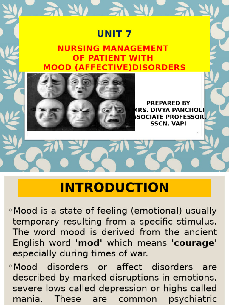 Nursing Management of Mood Disorders | PDF | Mania | Bipolar Disorder