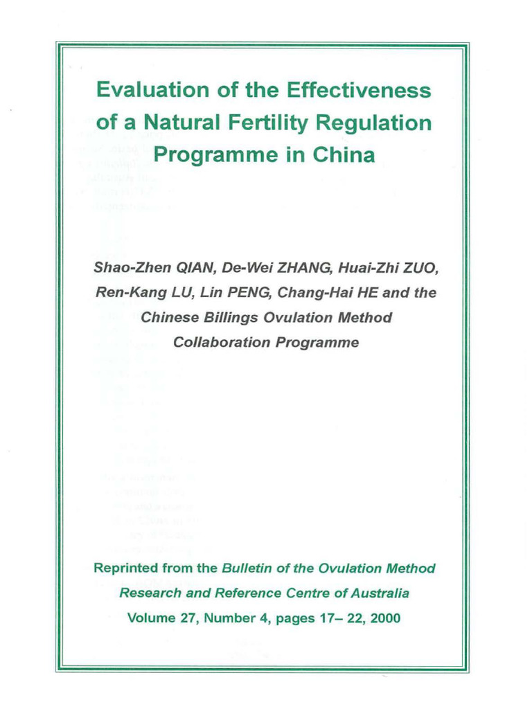 Natural Fertility Regulation in China | PDF | Family Planning | Fertility