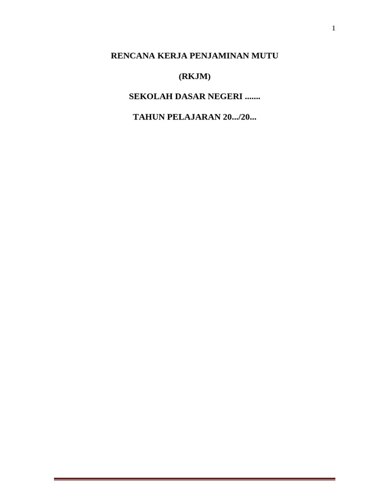 Rencana Kerja Jangka Menengah SDN | PDF