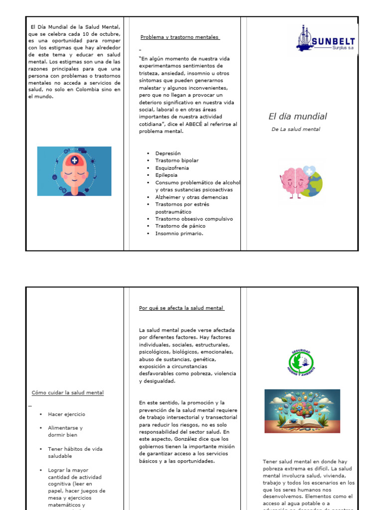 El Dia Mundial de La Salud Mental 10 10 | PDF | Trastorno mental ...