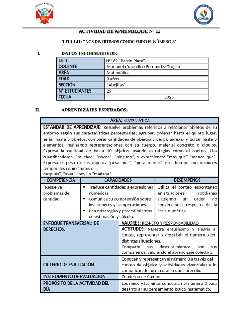 Actividades Matemáticas para Niños de 3 Años | PDF | Aprendizaje