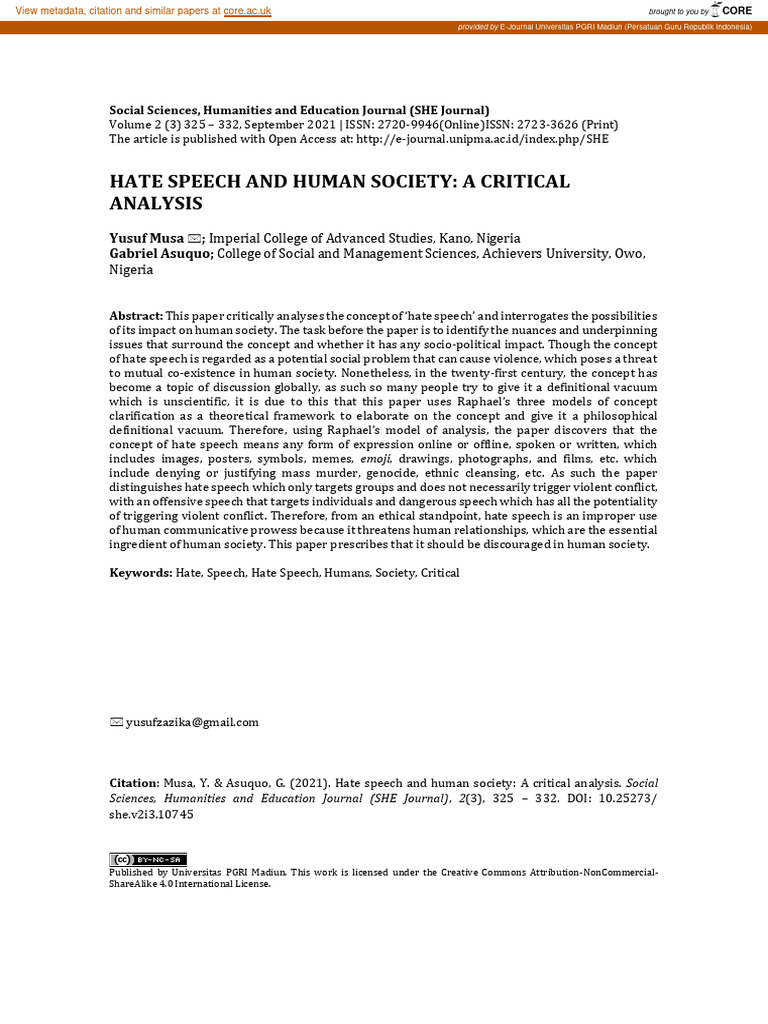 Critical Analysis of Hate Speech Impact | PDF | Hatred | Defamation