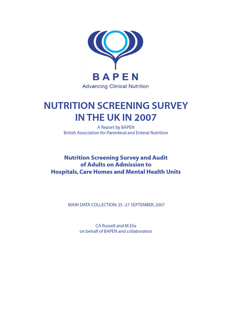 BAPEN Nutrition Screening Survey | PDF | Malnutrition | Hospital