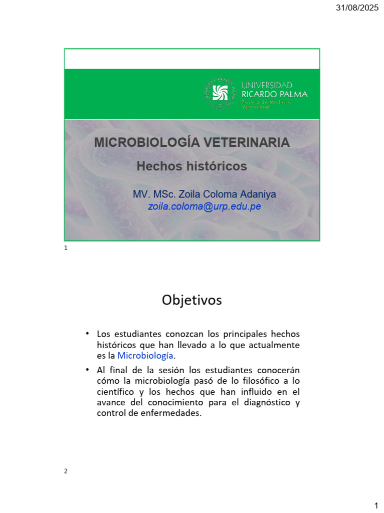 Historia de la Microbiología Veterinaria | PDF | Luis Pasteur | Biología