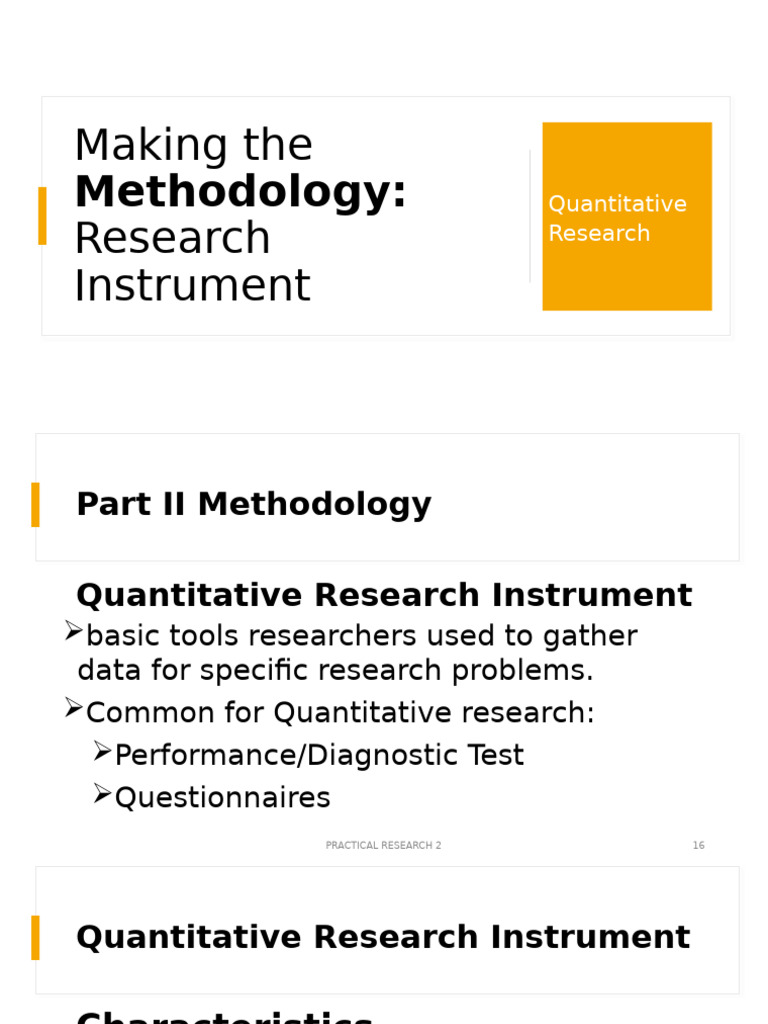Quantitative Research Instruments Guide | PDF | Survey Methodology ...