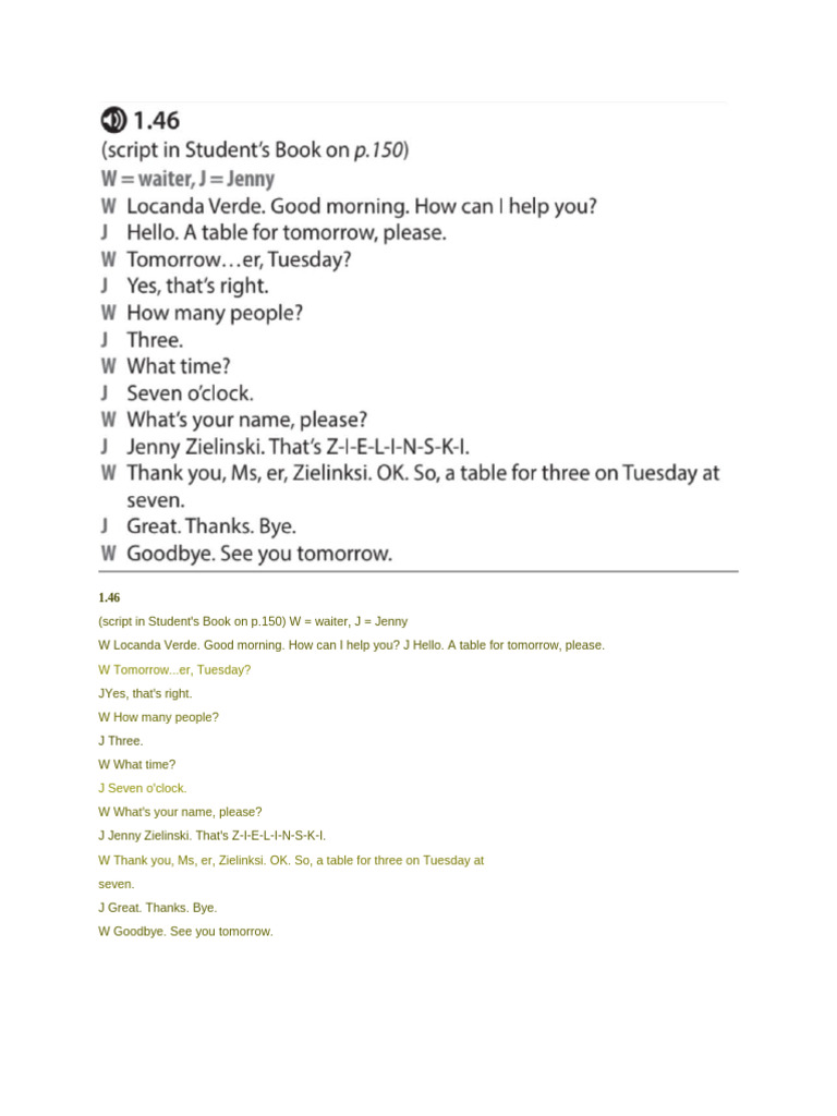(LMC) Level 1 - Lesson 4 - Tapescript | PDF