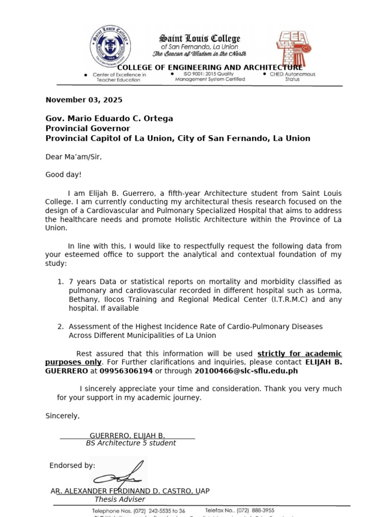 Request for Health Data in La Union | PDF