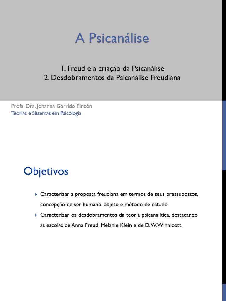 4 APsicanalise 02set25 1 | PDF | Psicanálise | Sigmund Freud