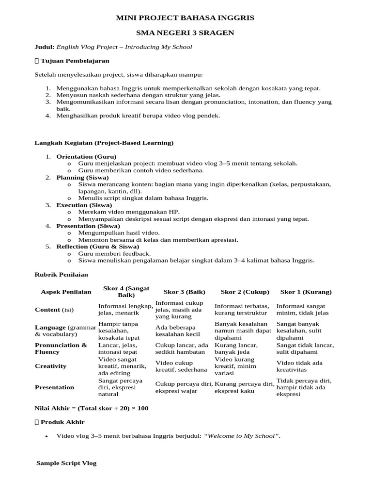 Mini Project Bahasa Inggris | PDF | Language Acquisition | Linguistics