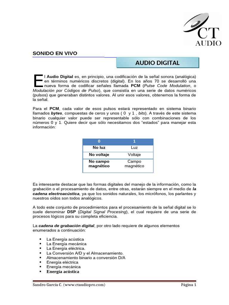 Fundamentos del Audio Digital y Muestreo | PDF | Audio digital | Decibel