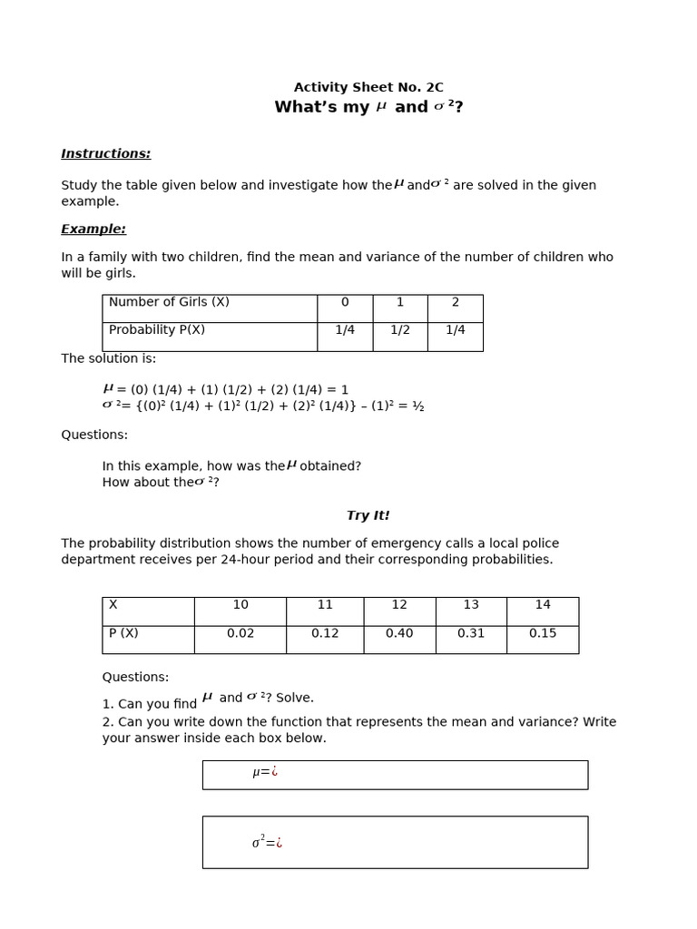 Acitvity Sheet 4 | PDF