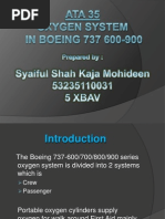 Oxygen System in Boeing 737 600-900