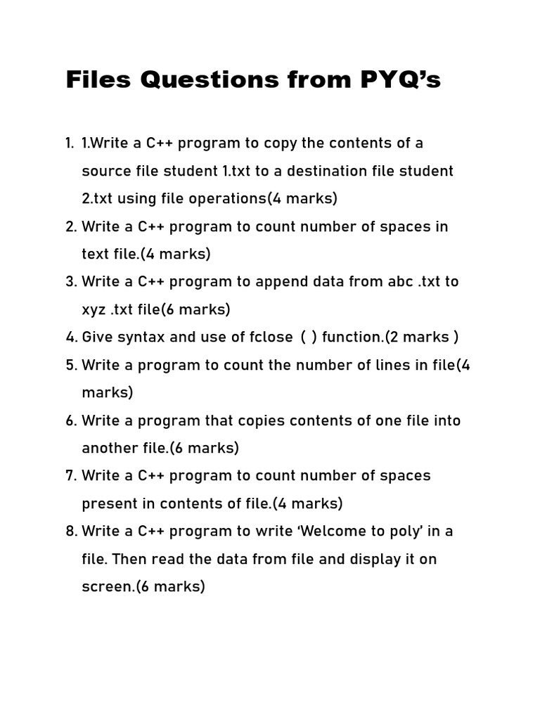 C++ File Operations Programming Tasks | PDF