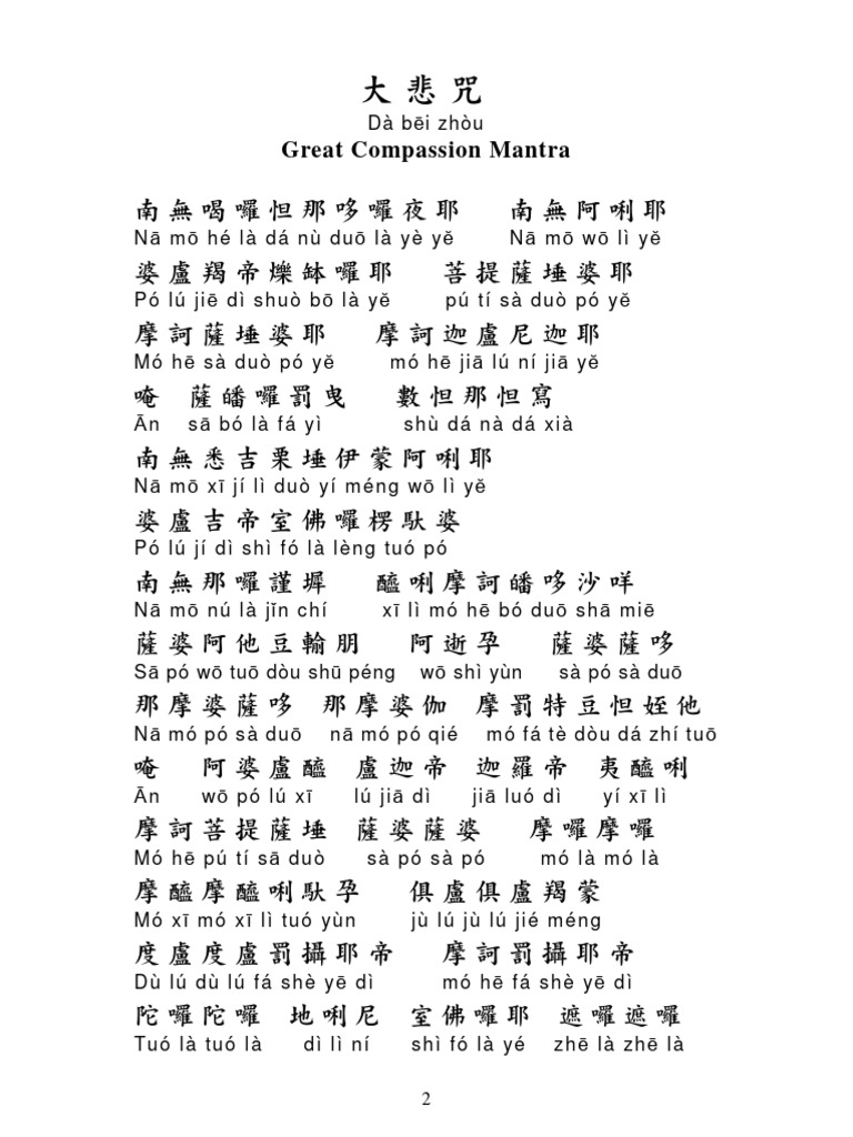 Great Compassion Mantra in English | PDF