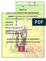 A Report On Improving Agriculture Performance Subject: Seminar On Contemporary