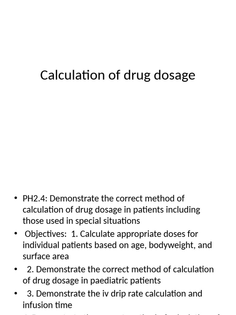 Drug Dosage Calculation Guide | PDF | Kidney | Creatinine